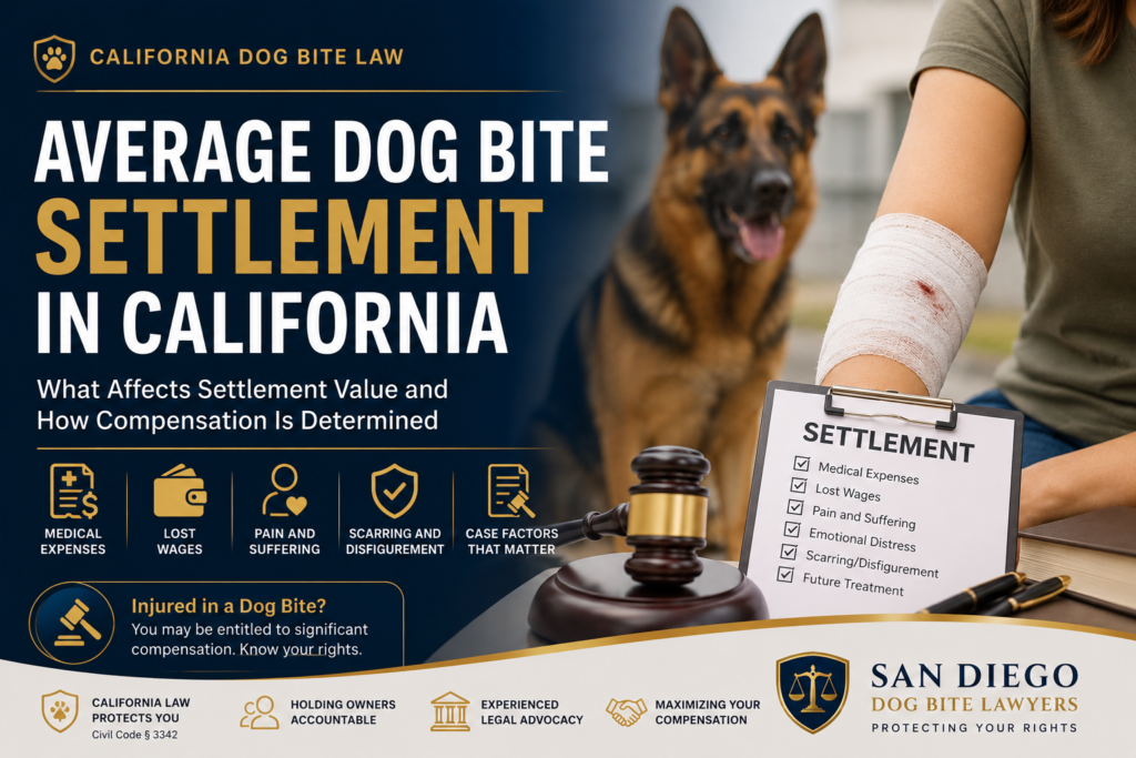 average dog bite settlement in california