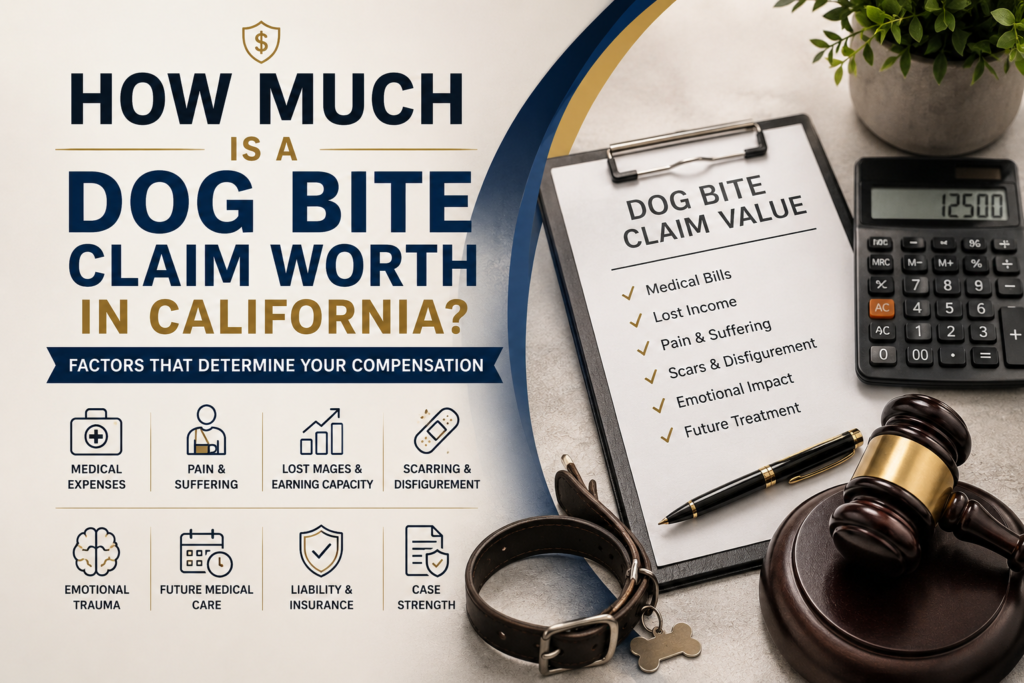 how much is dog bite claim worth in california
