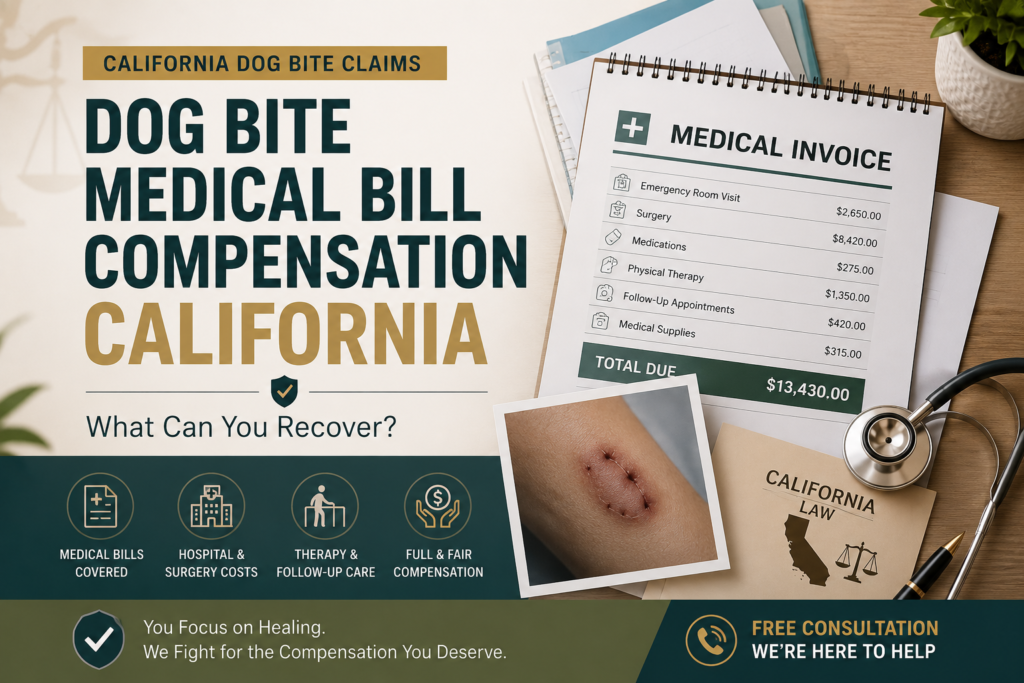 dog bite medical bill compensation in california