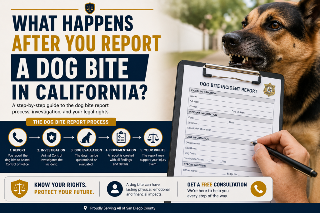 what happens after you report a dog bite in california