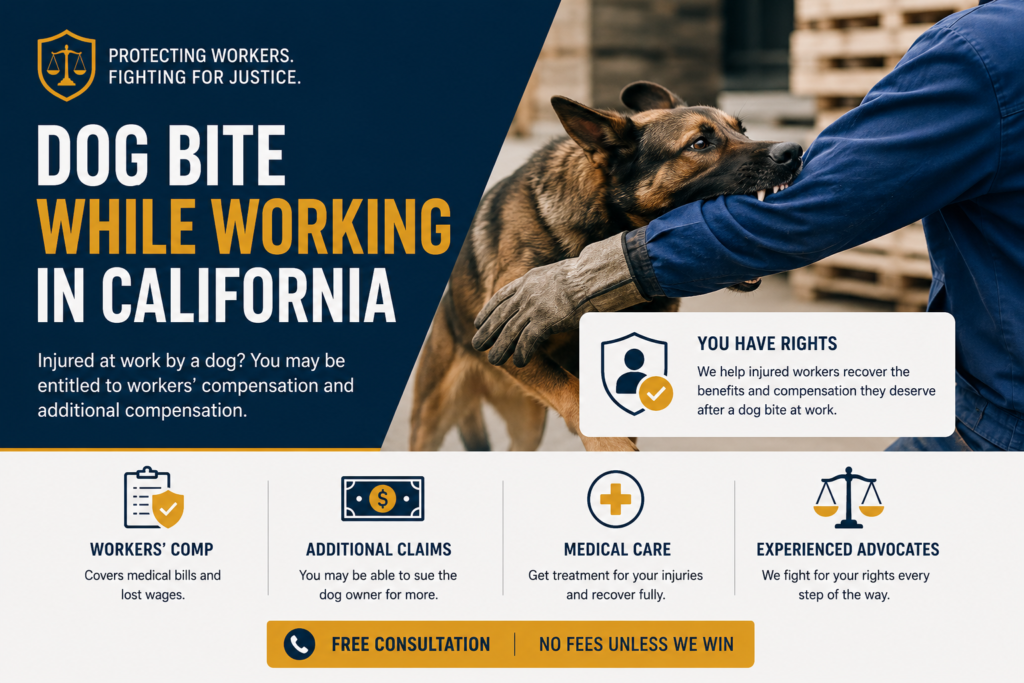 dog bite while working in california
